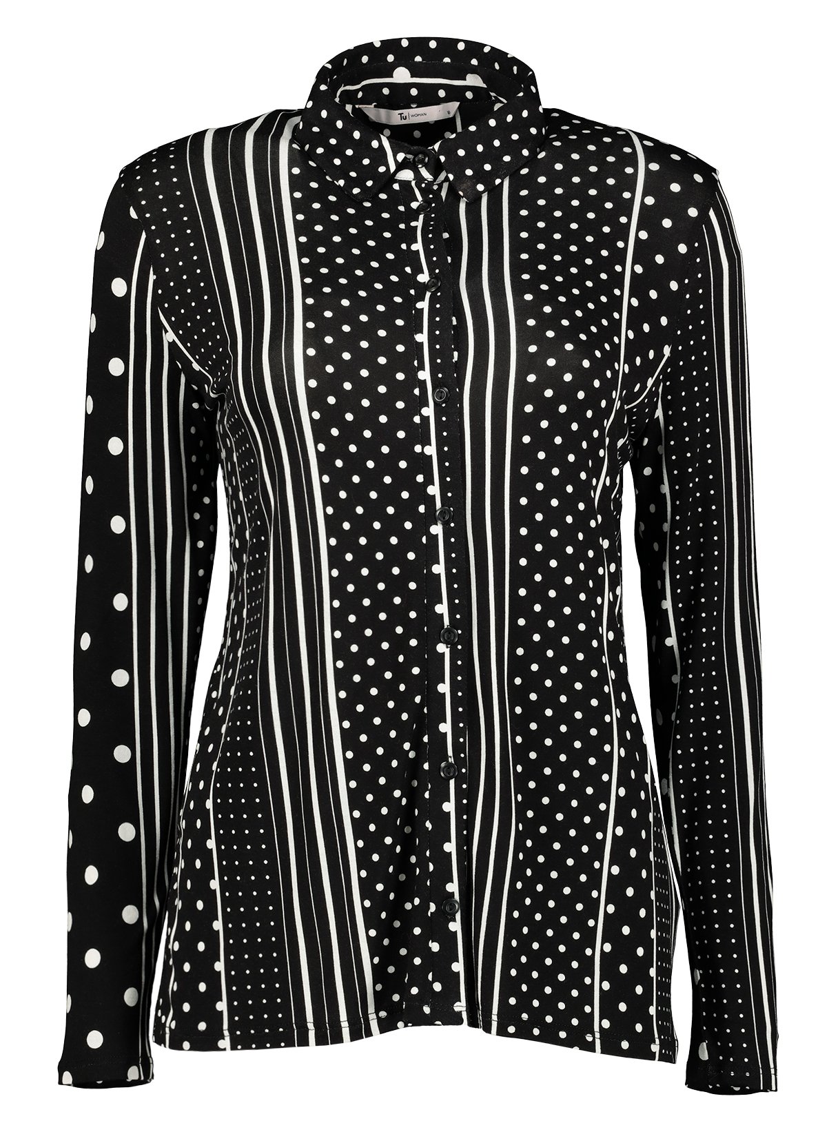 SKU COLOUR CLASH LS SPOT STRIPE SHIRT:Multi Coloured:28 - Image 3 thumbnail